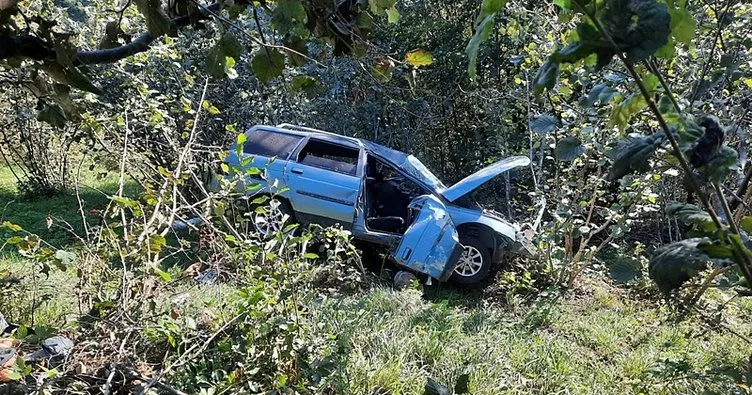 Giresun’da ehliyetsiz sürücü aracıyla şarampole yuvarlandı: 1 ölü 3 yaralı
