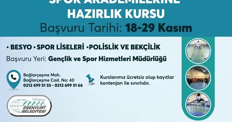 Esenyurt Belediyesi Spor Akademisi kayıtları başlıyor