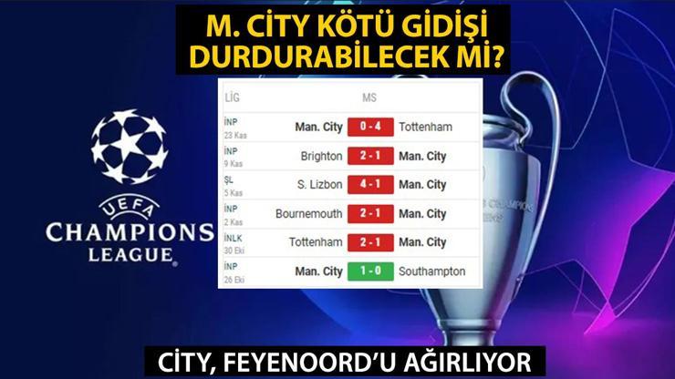 Manchester City Feyenoord maçı hangi kanalda? Şampiyonlar Ligi M. City Feyenoord maçı saat kaçta?