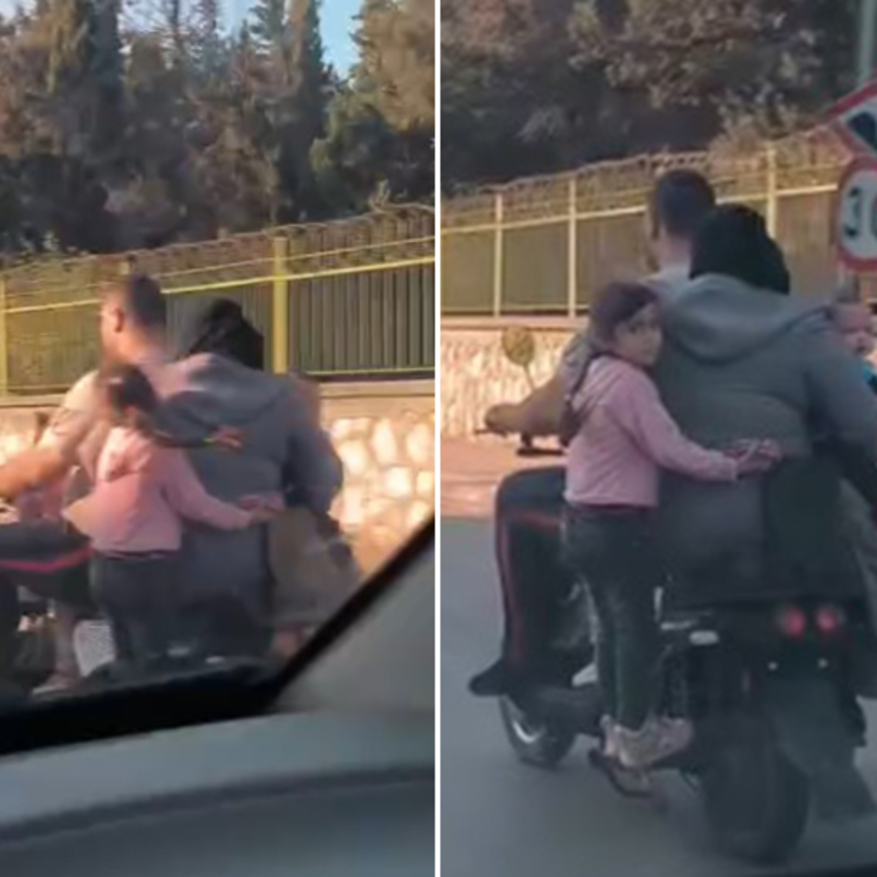 Motosiklette aile boyu yolculuk