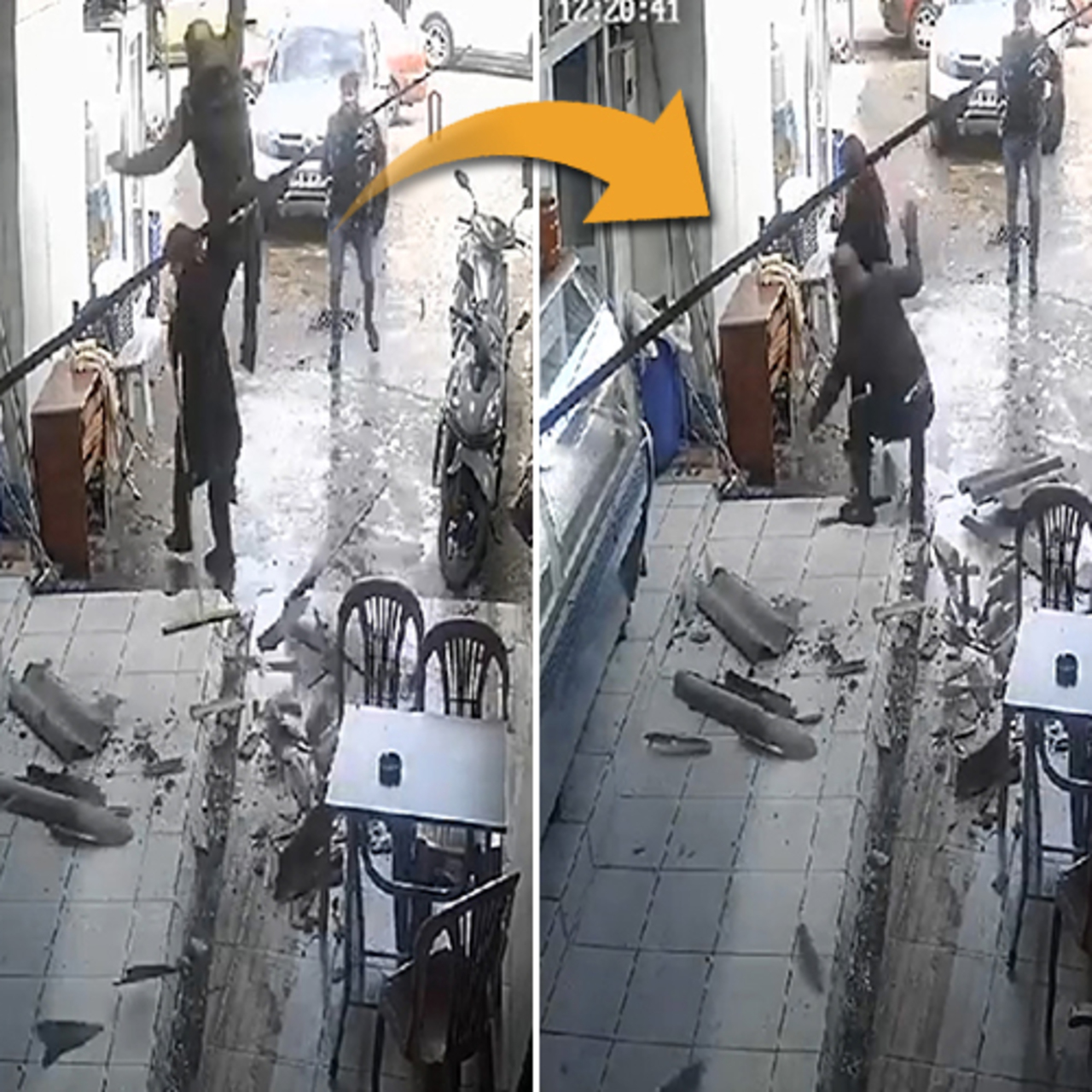 Tavandan düştü, eşi son anda kurtuldu