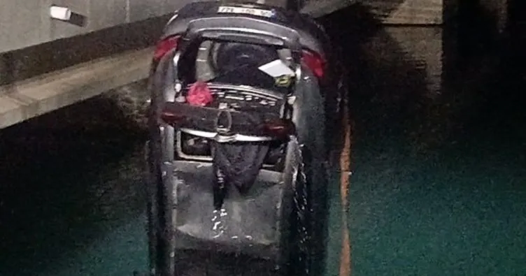 Baraja düşen otomobil sürücüsünün cansız bedenine ulaşıldı