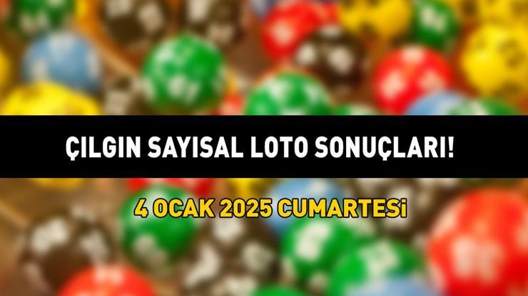 ÇILGIN SAYISAL LOTO SONUÇLARI 4 OCAK 2025 | 475,9 milyon TL büyük ikramiyeli Çılgın Sayısal Loto sonuçları açıklandı mı, saat kaçta belli olur?