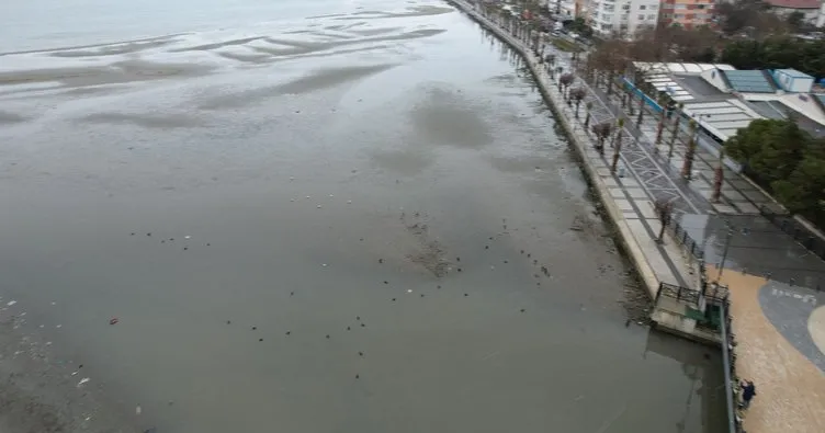 Görenleri ürküten görüntü! Silivri’de deniz 150 metre çekildi!