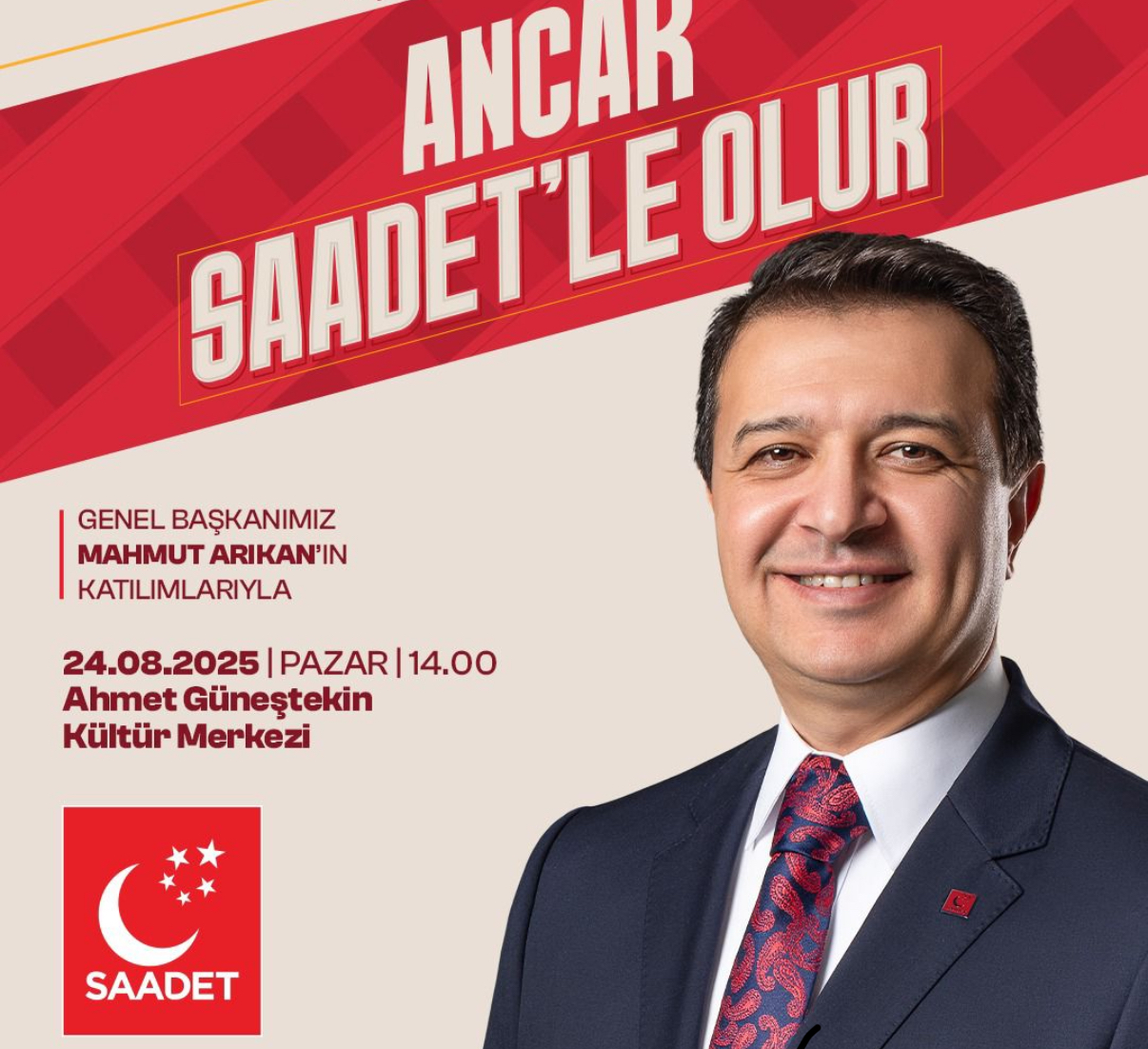 Saadet Partisi Genel Başkanı Mahmut Arıkan Batman’a Geliyor