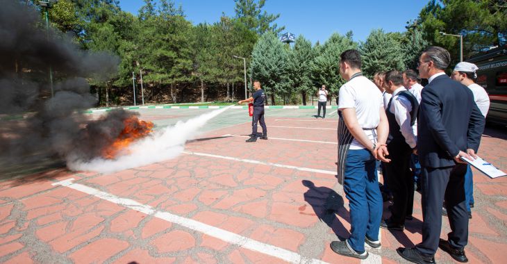 Burfaş tesislerinde yangın tatbikatı