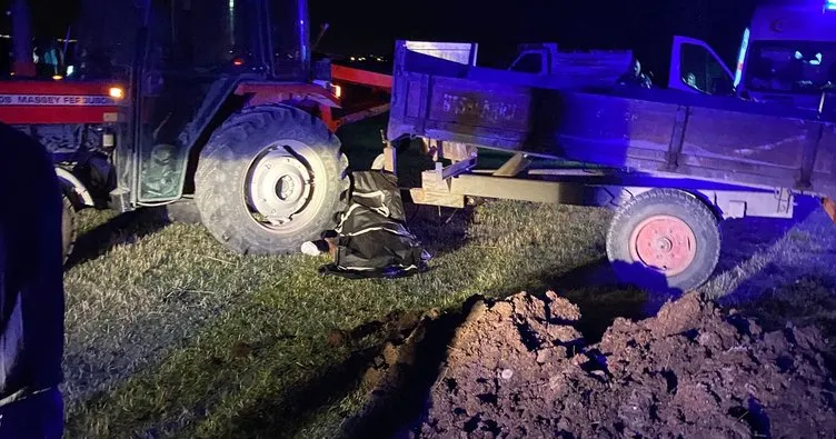Kepçe ile traktör arasında sıkışan kişi öldü