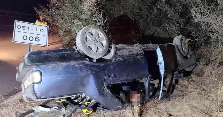 Kontrolden çıkan otomobil takla attı: 1 ölü, 3 yaralı