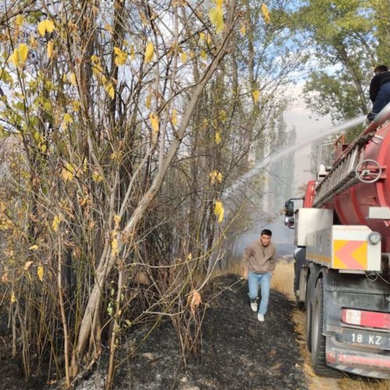 Bahçelik alanda yangın çıktı
