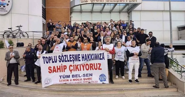 Çiğli Belediyesi’nde memurlar eylem yaptı!