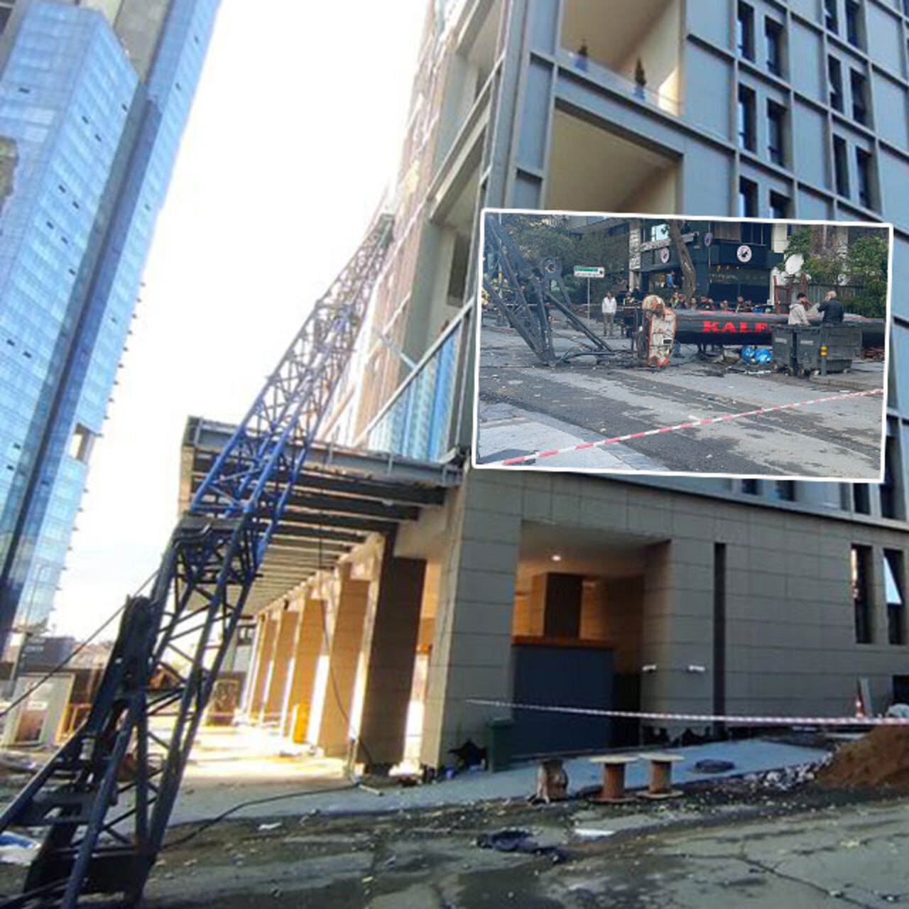 İnşaat vinci yurdun üzerine devrildi!