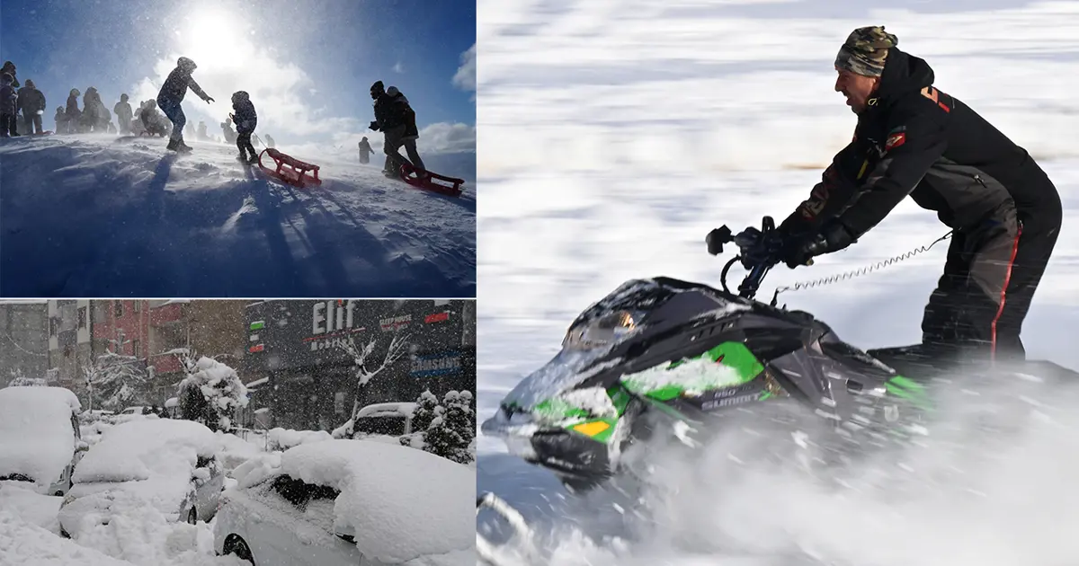 Beklenen kar geldi. Kimine eziyet kimine eğlence