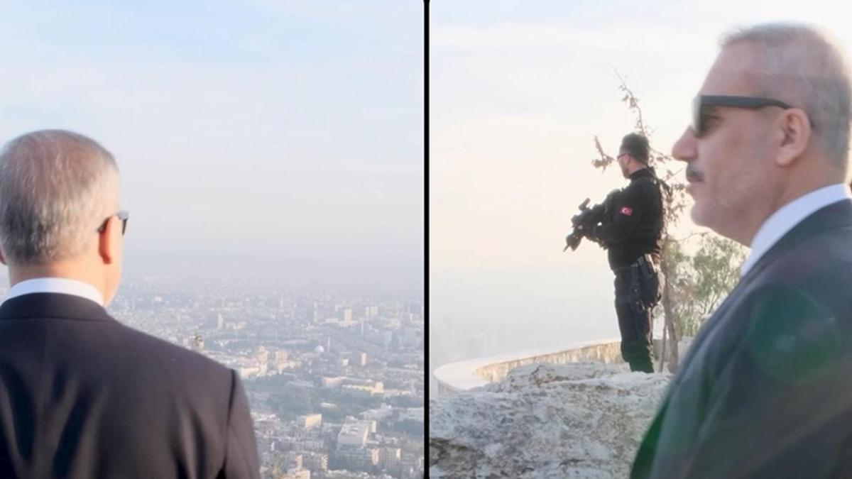 Dışişleri Bakanı Hakan Fidan, Kasyun Dağı’ndan Şam’ı seyretti.