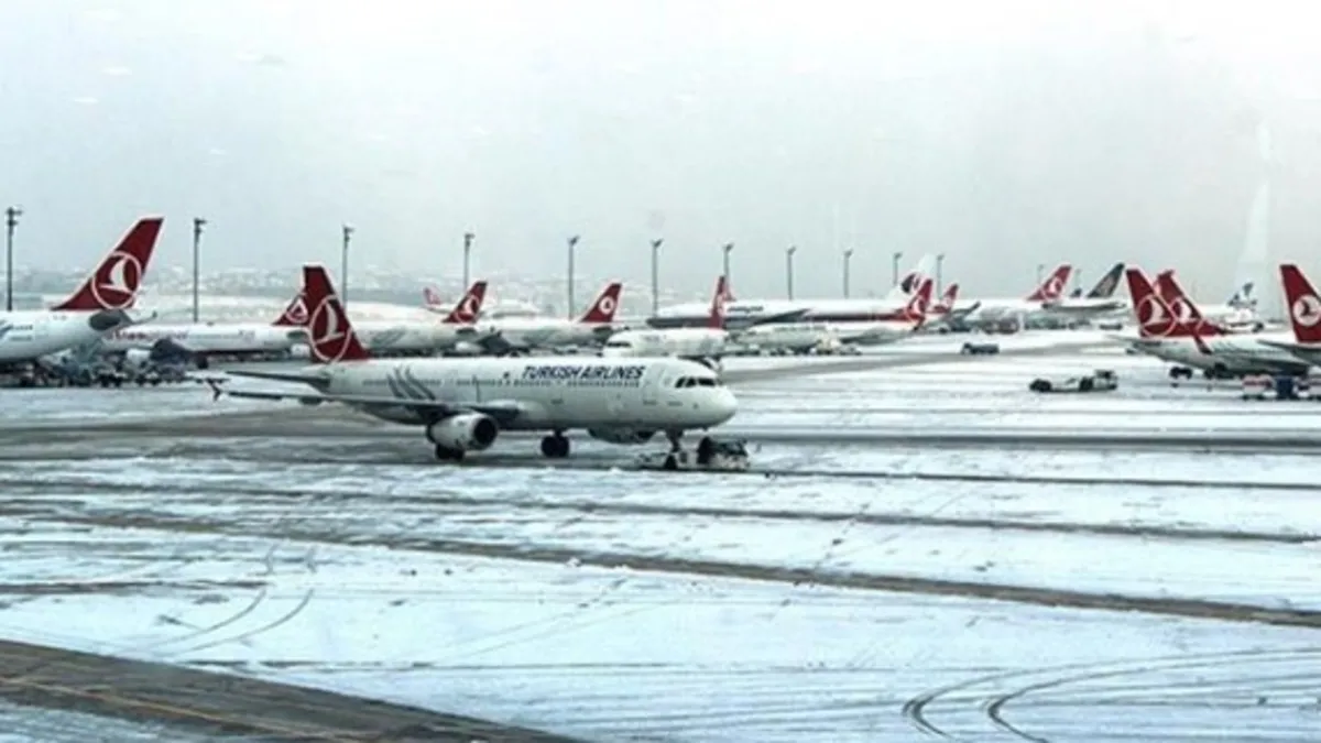 Hava trafiğine kar engeli! THY duyurdu: Çok sayıda sefer iptal