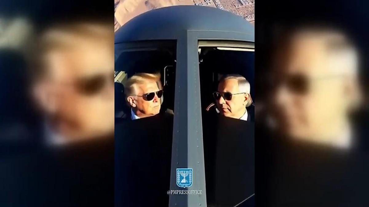 İsrail’den İran’a video mesajla gözdağı: Netanyahu ve Trump bombardıman uçağının kokpitinde