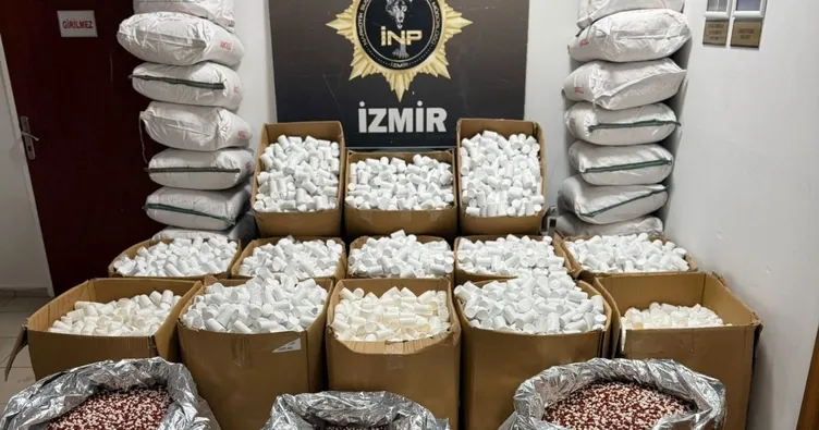 İzmir’de sentetik hap yakalama rekoru! 2 milyon 309 bin sentetik hap ele geçirildi