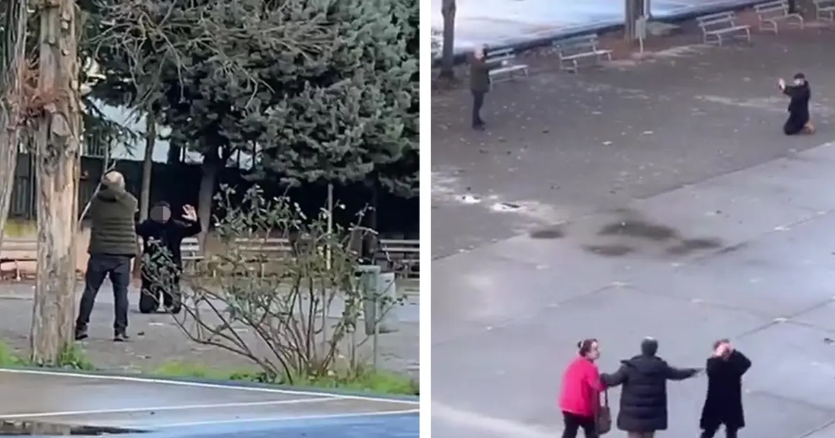 Lise bahçesinde korku dolu an! “Kızımı rahatsız etti” dedi, rehin aldı