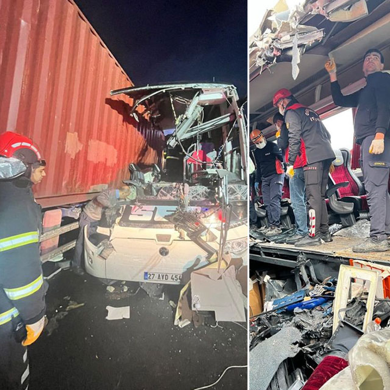 Otobüs TIR’a arkadan çarptı! Çok sayıda can kaybı var!