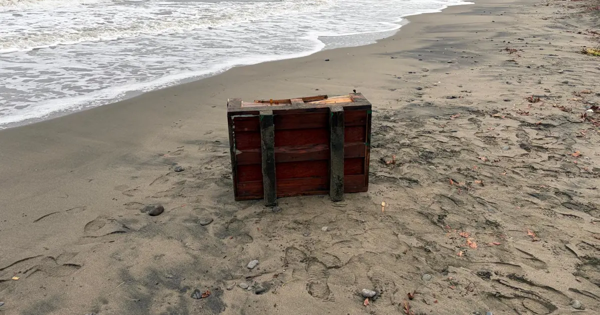Samsun’da sahile, üzerinde Rusça yazılar olan sandık vurdu