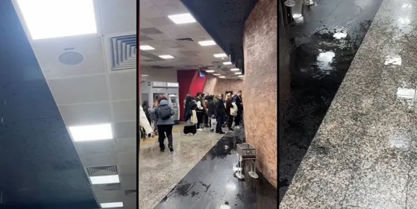 Vezneciler Metro İstasyonu’nun tavanından su aktı!
