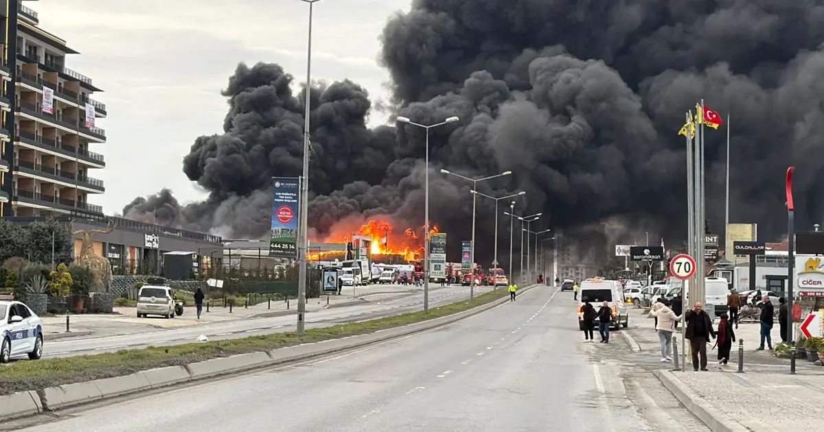 Büyükçekmece’de fabrika deposunda yangın