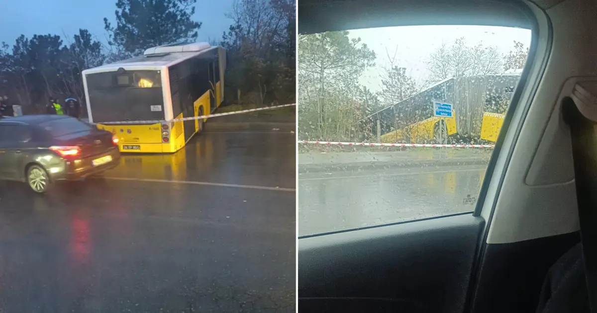 Facianın eşiğinden dönüldü, İETT otobüsü ormanlık alana uçtu