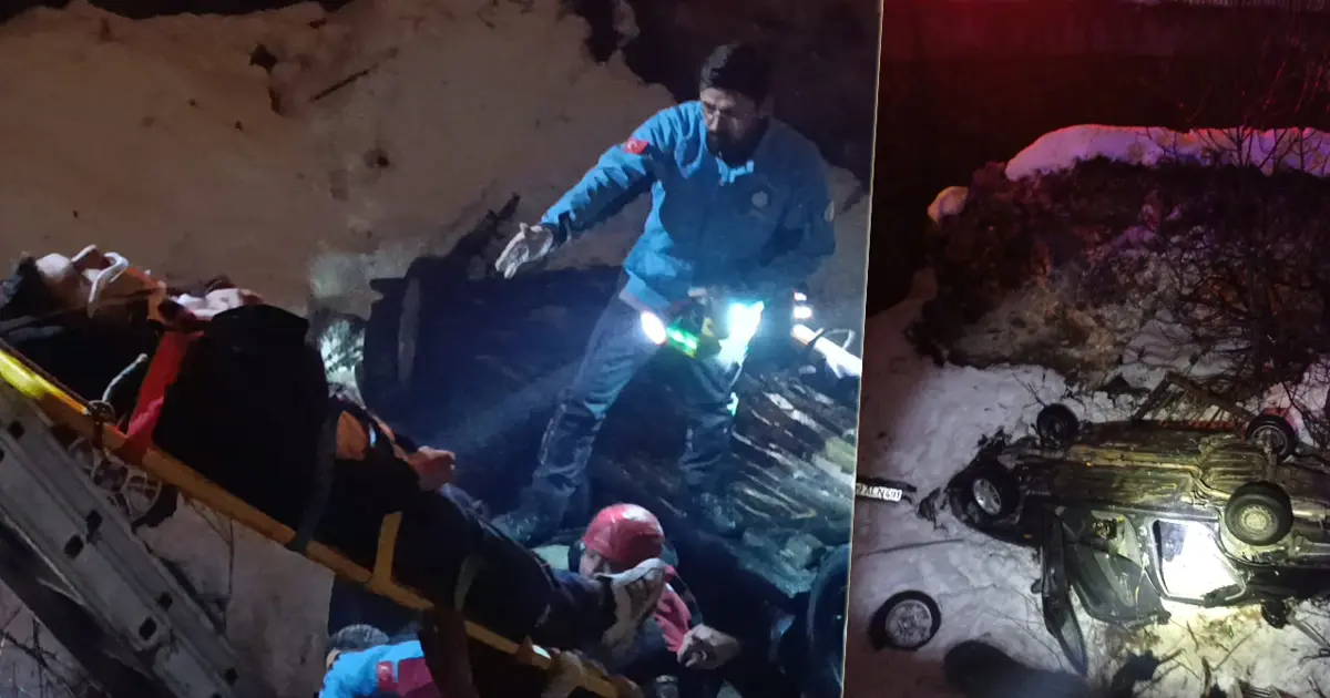 Köprüden uçan araçta 1’i ağır 5 yaralı