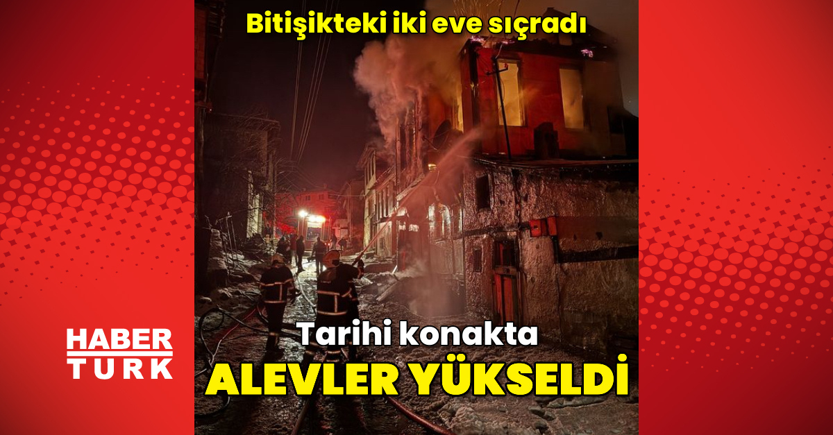 Tarihi konaktaki yangın iki eve sıçradı