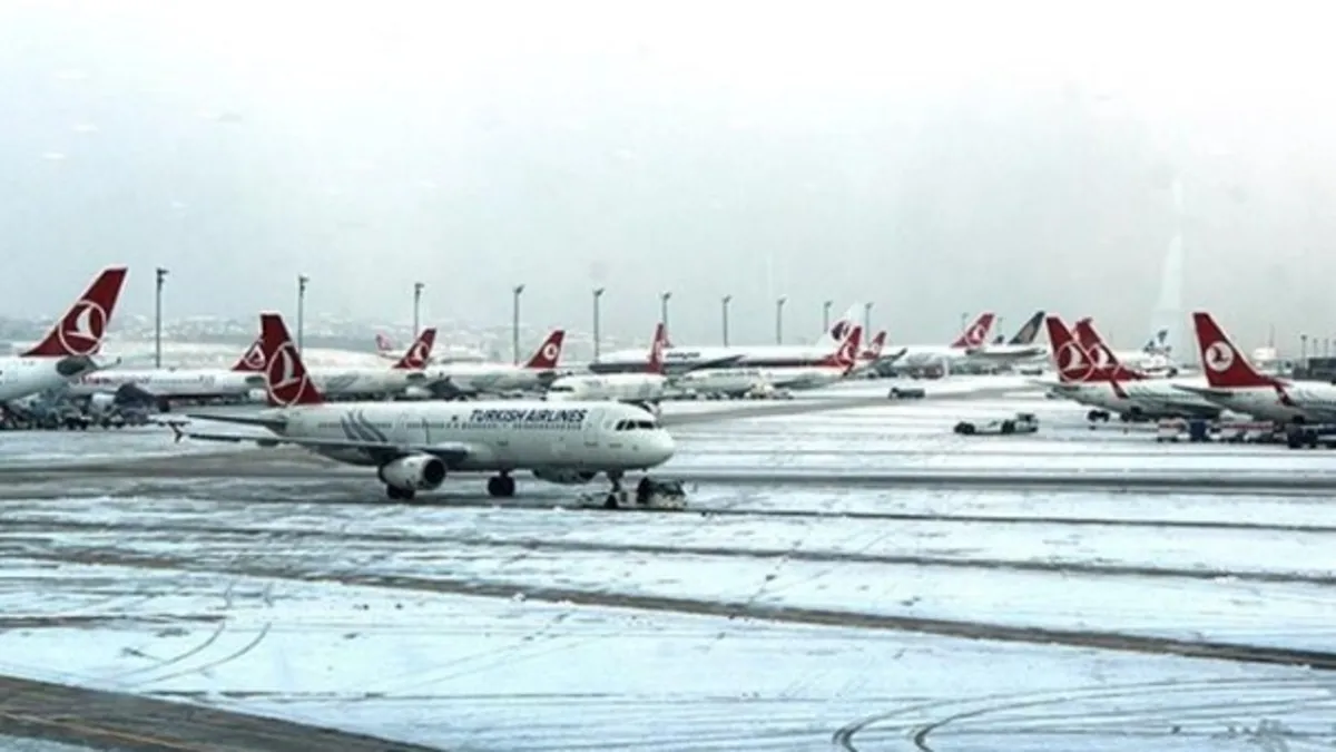 Uçuşlara kar engeli! THY duyurdu: Çok sayıda sefer iptal