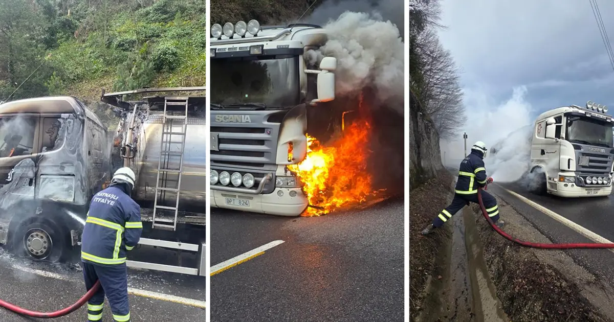 Bolu Dağı’nda tanker yangını. Ankara yönü trafiğe kapandı