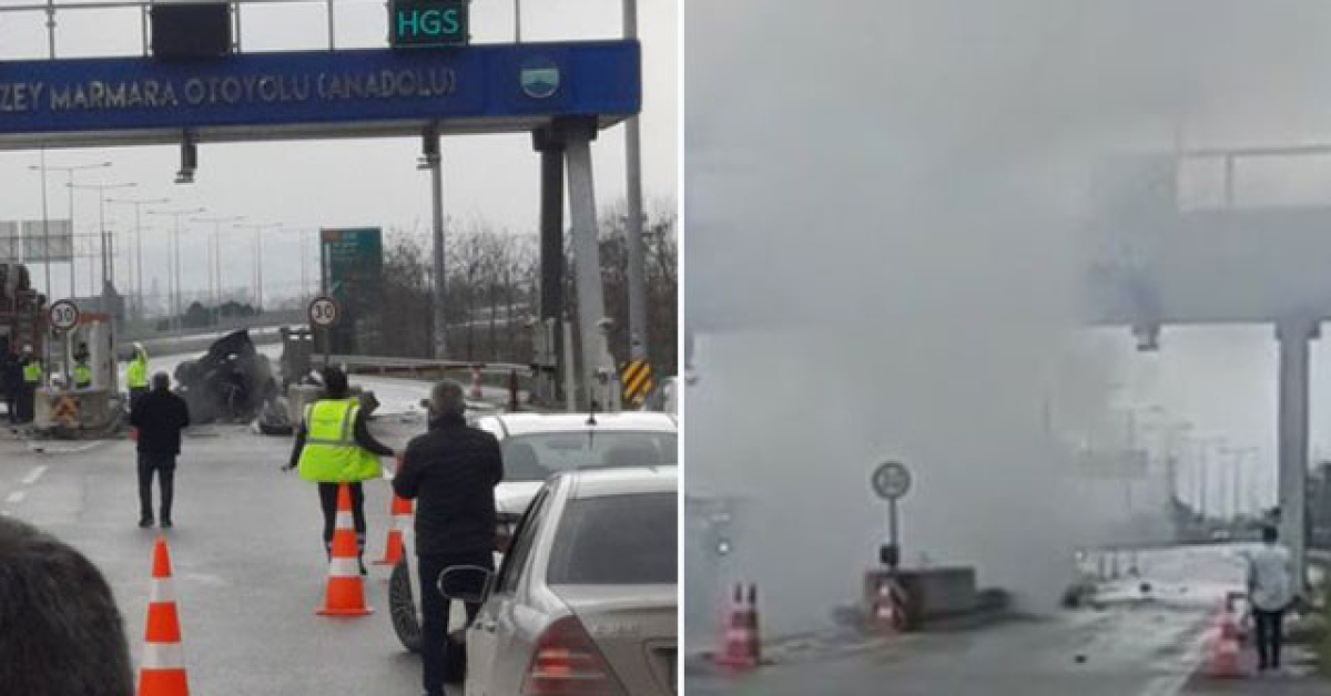Gişelere çarpıp alev aldı! Otoyolda feci ölüm!