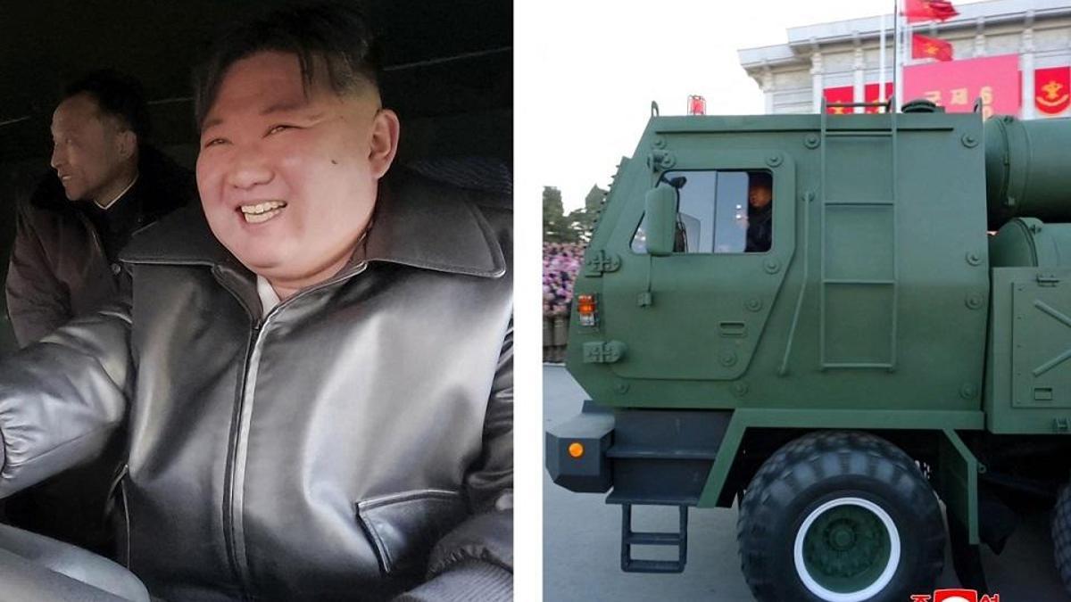 Kuzey Kore’de nükleer şov! Kim Jong Un roketatarın direksiyonuna geçti