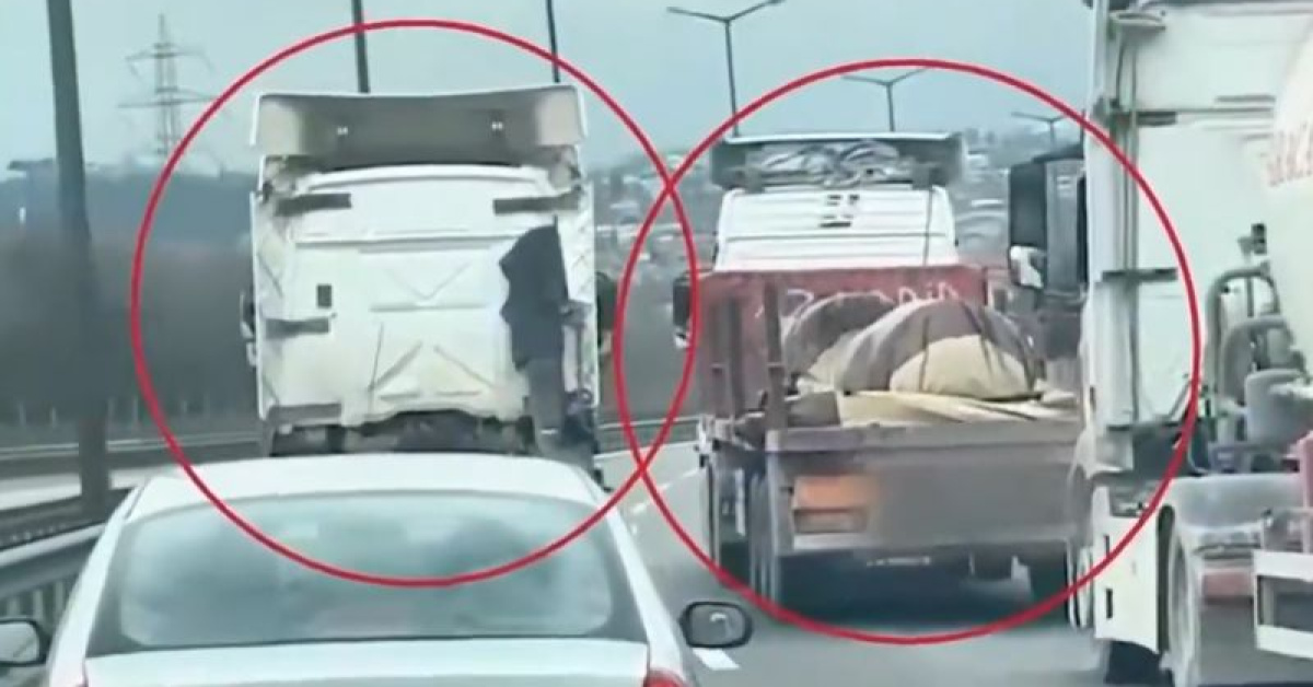 Sol şeridi işgal eden TIR sürücüsüne ceza