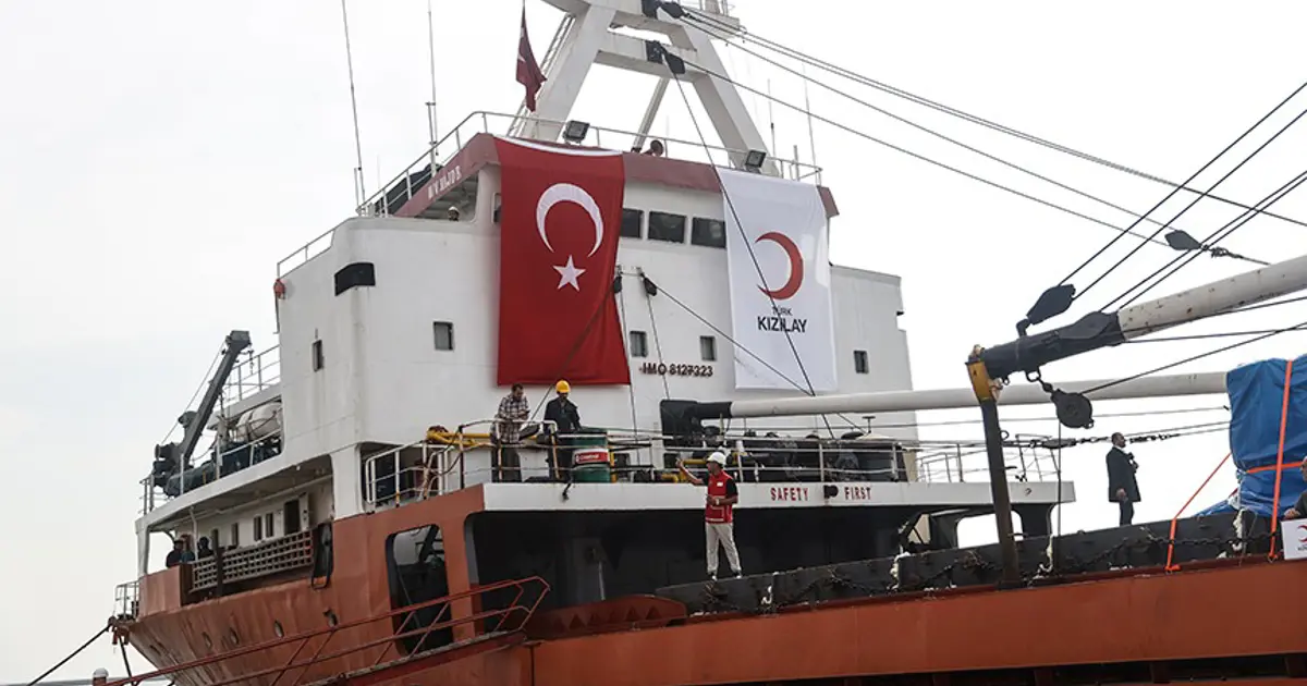 Türkiye’den Gazze’ye yardım. 21. İyilik Gemisi Mersin’den yola çıktı