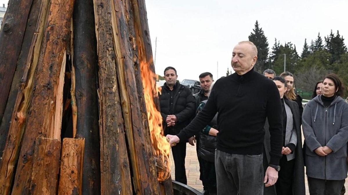 Azerbaycan Cumhurbaşkanı İlham Aliyev, Hocavent’te Nevruz ateşini yaktı