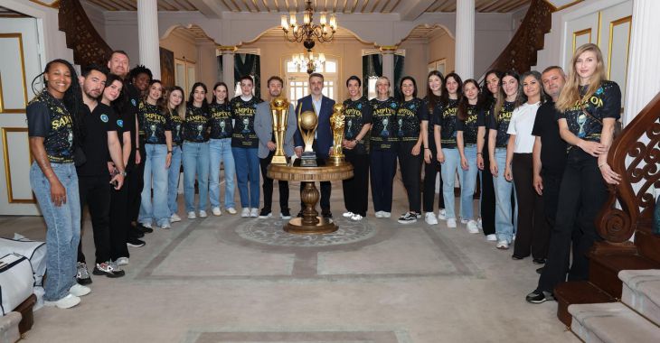 Şampiyon hentbolculardan Başkan Vekili Biba’ya ziyaret