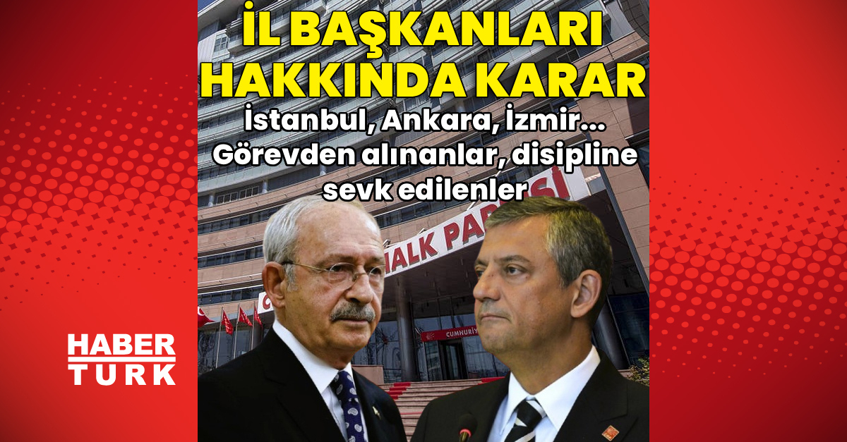 CHP’de il başkanları hakkında karar
