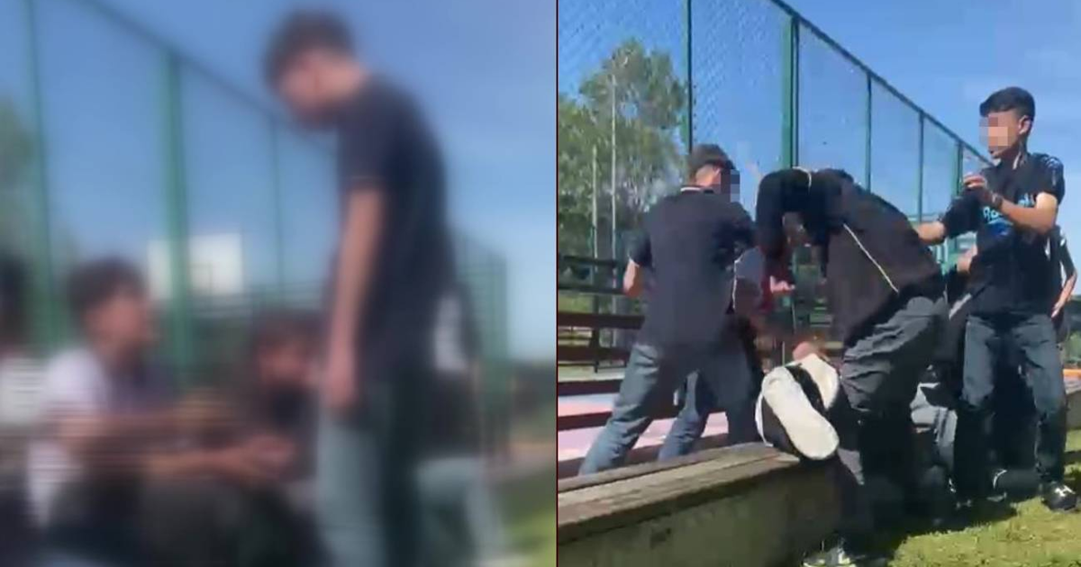 Çocuklar arasında kavga: Acımasızca saldırdılar