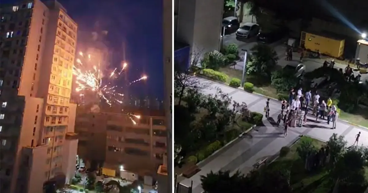 Esenyurt’ta havai fişekler siteyi birbirine kattı