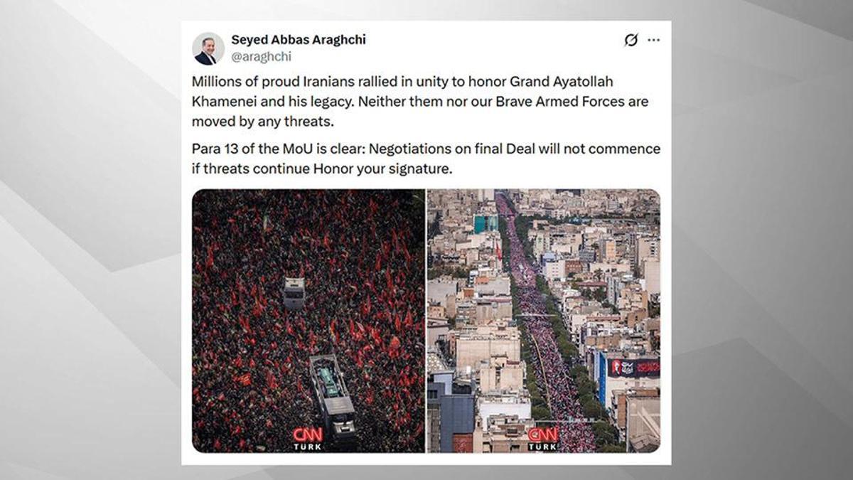 İran Dışişleri Bakanı Arakçi’den CNN TÜRK logolu paylaşım