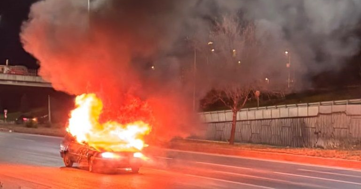 LPG tankı patlayan otomobil alev topuna döndü